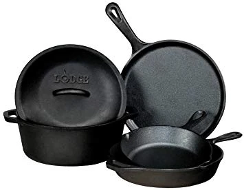 Lodge Cookware Lodge 5 Piece Pre Seasoned Cast Iron Cookware Set 1 Lodge Cookware Lodge 5 Piece Pre Seasoned Cast Iron Cookware Set