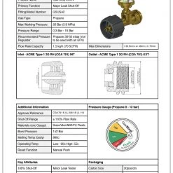 Diversified Power ACME GasStop RV Propane Emergency Valve - GSUSA2 GASSTOP SHUT OFF VALVES